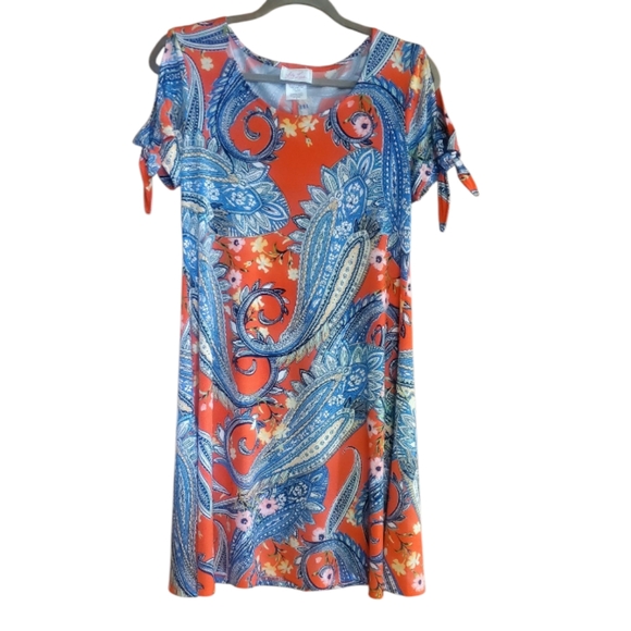 Ivy Lane Bold Color Paisley Swing Dress Size S - Picture 1 of 6